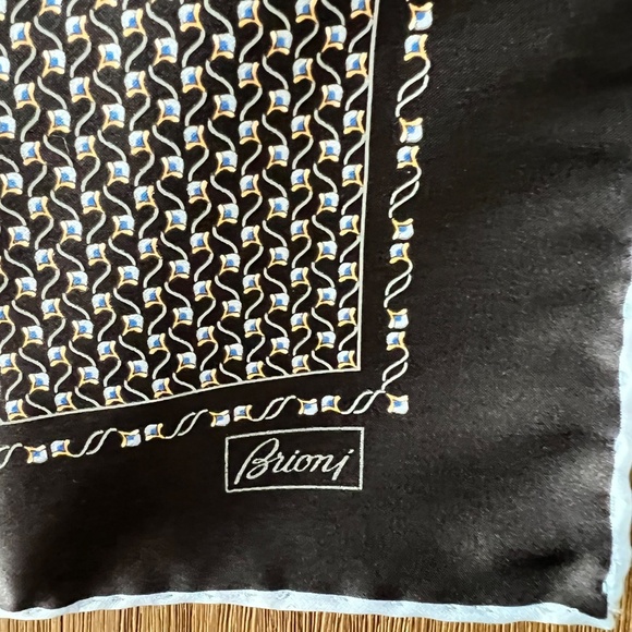 BRIONI Midnight Microprint Silk Pocket Square One Size - Picture 3 of 6